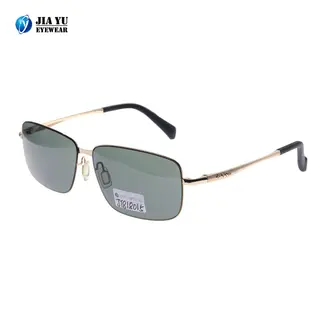 High Quality Square Classic Retro UV400 Polarized Men Metal Sunglasses
